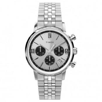 Timex Marlin Quartz Chronograph Men's Watch - Silver-Tone Stainless Steel