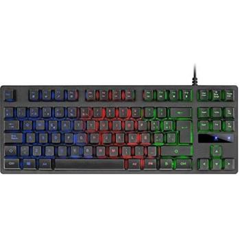 MARSGAMING MK02 Negro, Teclado Gaming H-Mech, Compacto TKL, FRGB Rainbow, Antighosting, Idioma Español