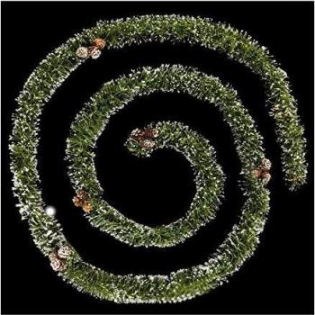 Guirnalda Navideña Verde con Piñas Blancas Flocadas 270cm Atmosphera