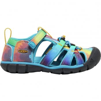Keen Sandalias Juveniles Seacamp II CNX - Sandalias de montaña para niños, diseño ligero y transpirable, suela con tracción, ajuste seguro con cordones elásticos, material resistente al agua, plantilla acolchada para