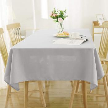 Deconovo Manteles de Mesa Rectangular Efecto Lino 132 x 178 cm Gris Claro
