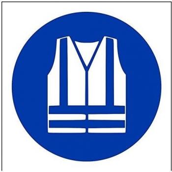 vsafety 41036 AF-Salta visibilidad ropa logotipo obligatorio EPI señal, autoadhesivos, cuadrado, 100 mm x 100 mm, color azul