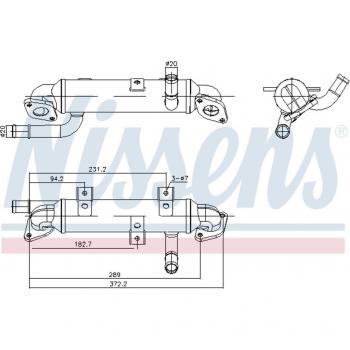 Enfriador EGR NISSENS 989417 - Radiador para recirculación de gases de escape