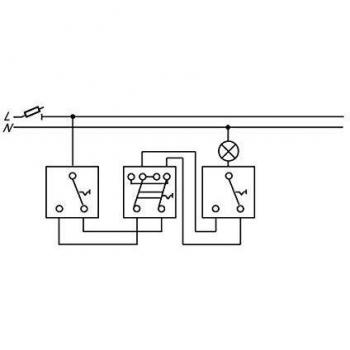 Busch-Jaeger 2400/6 US 3-Way Switch (Alternating Switch) IP20, 16A In-wall Mount