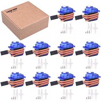 Longruner Servo Motor Micro SG90 9 g RC robot Control para Helicóptero Avión Barco LKY66-UK-10