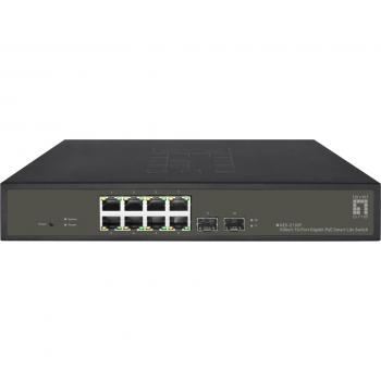 LevelOne GE2110P - 10-Port Gigabit PoE Smart Lite Switch, 8 PoE Ports, SFP Support