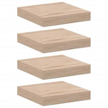 Estantes flotantes 4 uds madera de ingeniería 23x23,5x4 cm color Marrón