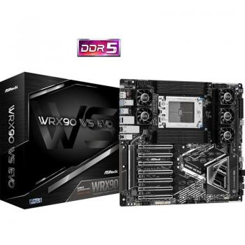 Placa Base ASRock WRX90 WS EVO, Workstation, AMD WRX90, sTR5, EEB, 8 DDR5 ECC, Dual 10G LAN, SlimSAS, MCIO, 7x PCIe
