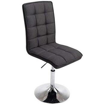 Silla de comedor Peking V2 tela gris oscuro, regulable en altura y giratoria 360°