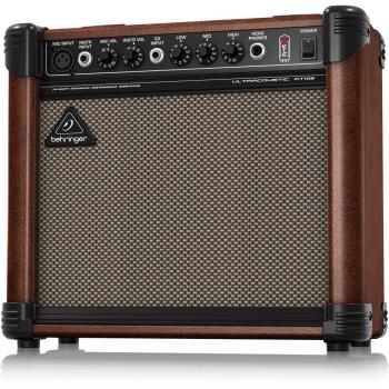 Behringer ULTRACOUSTIC AT108 Amplificador de instrumento acústico ultracompacto de 15 vatios con tecnología VTC y altavoz Bugera original de 8
