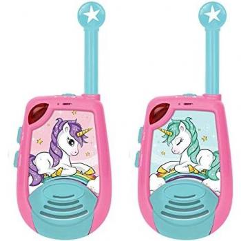 LEXIBOOK - Walkie Talkies digitales Unicornio, rango 2km y función morse