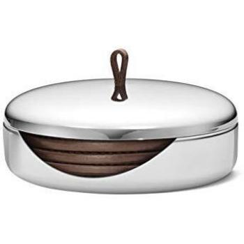 Georg Jensen Posavasos, Espejo Pulido Acero Inoxidable, Plata, Talla única