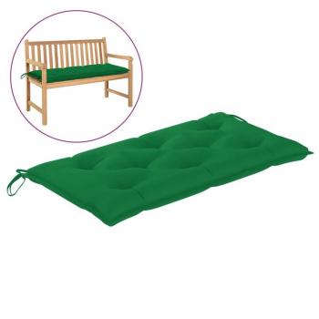 Cojín para banco de jardín 100x50x7 cm tela verde, antracita, gris claro y blanco crema
