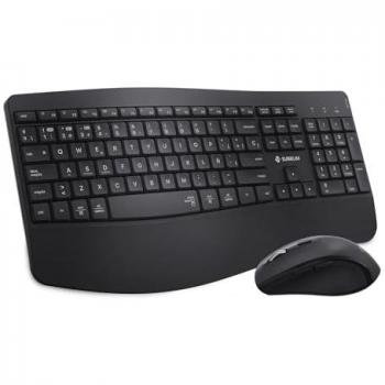Combo Teclado y Ratón Inalámbrico SUBBLIM, Conexión Dual Bluetooth 5.3 y USB, Diseño Ergonómico, Batería Recargable, Color Negro