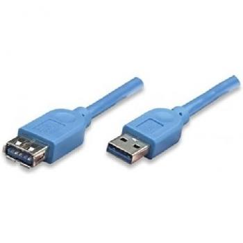 Cabo Prolongo USB 3.0 Tipo A Macho - Tipo A Hembra 1 Metro Azul