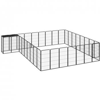 vidaXL 34-Panel Dog Playpen Black 50x100 cm Powder-coated Steel