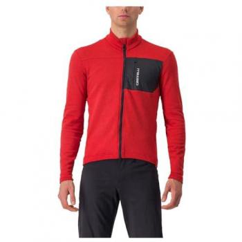 Maillot Castelli Unlimited Trail Manga Larga Rojo Gris Oscuro Tamaño M