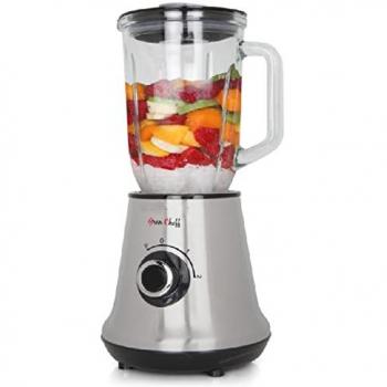Batidora de vaso Orbegozo, jarra de cristal graduada con 1 litro de capacidad, cuchilla de acero inoxidable, 2 velocidades, potencia 500 W