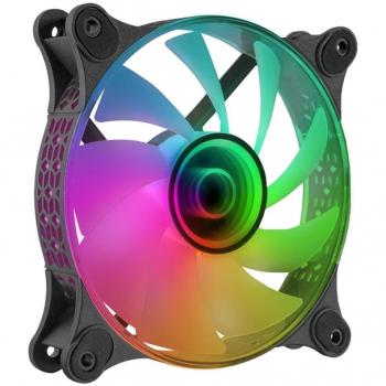 Mars Gaming MF-3D Ventilador 120mm ARGB Negro con Efecto Espejo Infinito, Sistema Anti-vibraciones y Ultra-silencioso