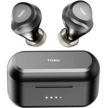 TOZO NC7 Auriculares inalámbricos híbridos con cancelación Activa de Ruido Auriculares con detección en la Oreja IPX6 Auriculares con Bajos Profundos Bluetooth 5.0 a Prueba de Agua Negro