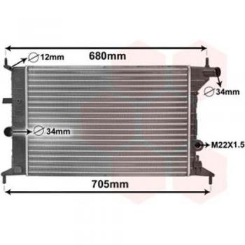 Radiador de refrigeración del motor Van Wezel 37002242 para OPEL Vectra B CC