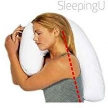 Jewel Bedding Sleeping U Almohada, Poliéster, Blanco, 36x14x42.4 cm, 2 Unidades