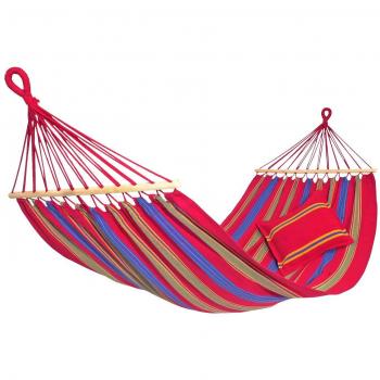 Amazonas Aruba Hammock - Features: Lightweight, portable design; made from high-quality cotton fabric; vibrant cayenne color; supports up to 200 kg (440 lbs); includes integrated suspension system for easy setup; ideal for outdoor and indoor use;