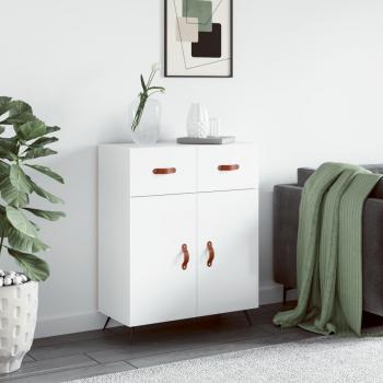 Aparador de madera de ingeniería y contrachapada blanco brillante 69,5x34x90 cm Mueble de Almacenaje de Salón, Buffet para salón, Armario Auxiliar, Armario de Almacenamiento