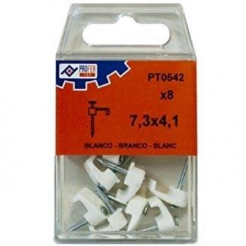 PROFER TOP - Grapa Plastico Blanco C/8 Pzs Profer Top 7,3X4,1