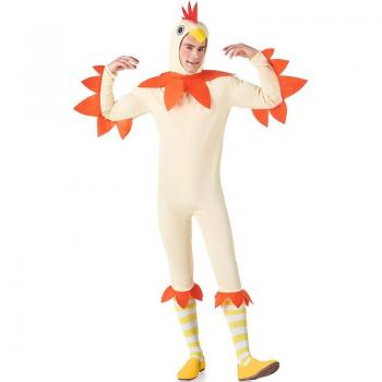 Disfraz de Pollo blanco y naranja para hombre