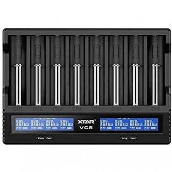 XTAR Processor, charger for 8 x Li-ion and NiMH batteries in size 18650, AA, AAA etc, universal, fast, model: VC8