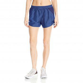 Under Armour Fly By Printed Short Pantalones Cortos, Mujer, Azul
