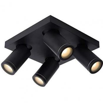 Foco de Techo LED Dimable para Baño Taylor - GU10 - 4x5W 2200K/3000K - IP44 - Negro