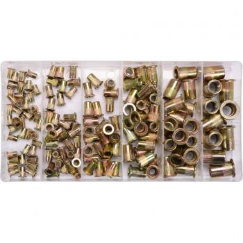 Remache Yato YT-36481 a ras, tipo de producto: remache, características: diseño de perfil bajo para un acabado limpio, fabricado en acero de alta resistencia, diámetro del remache 4.0 mm, longitud total