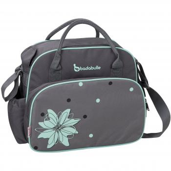 Badabulle Bolso cambiador Vintage Gris Turquesa con bandolera