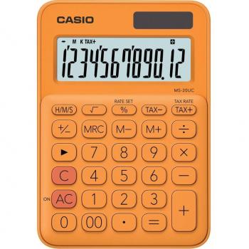 Calculadora de sobremesa Casio MS-20UC RG Naranja con pantalla grande