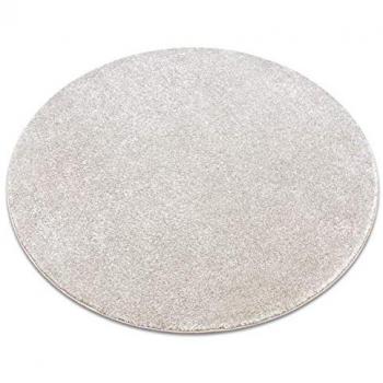 Alfombra San Miguel Círculo Crema 031 Liso Suave Beige Redonda 200 cm