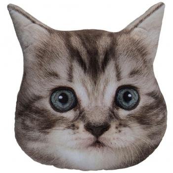 Out of the blue – 322076 – Cojín, Gato, Gris Claro, 30 cm x 30 cm x 8 cm, Lavable