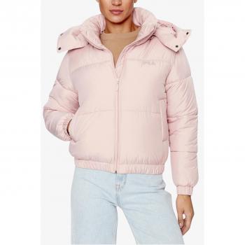 Pink Polyester Hooded Jacket with Pockets - Fila Winter Jackets, Female, Size: S