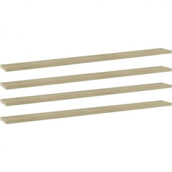 Sonoma Oak Bookshelf Boards Set of 4 - 100x10x1.5 cm Engineered Wood
