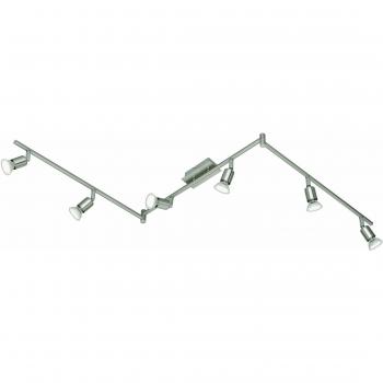 Barra LED Nimes 6 Focos GU10 2,5W Níquel Mate 150x14-19.5 cm
