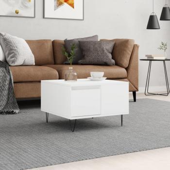 Mesa de salón blanca 55x55x36,5 cm en madera contrachapada multicapa Vidaxl