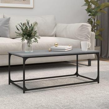 Mesa de centro Sonoma gris 102x50x40 cm madera y hierro multicapa