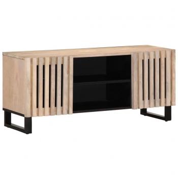 Mueble de TV madera maciza de mango blanco 105x34x46 cm Blanco