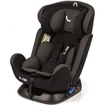 Nurse Driver 2 Silla de Coche Grupo 0 1 2 3, desde Recién Nacido hasta los 36 kg., Instalación con el Cinturón del Automóvil, Máxima Reclinación, Incluye Reductor, Color Negro
