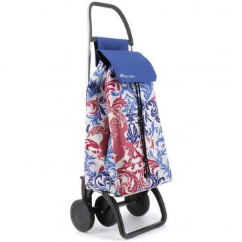 Carro de Compra Rolser Saquet Gloria 2+2 Azul/Malva - Carro de compra, capacidad para dos bolsas, diseño plegable, ruedas grandes para mayor comodidad, estructura ligera y resistente