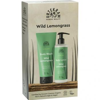 Urtekram Wild Lemongrass Body Care Gift Set - Organic Vegan Shower Gel 200ml and Body Lotion 245ml