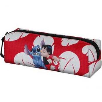 Estuche Portatodo Cuadrado Lilo y Stitch Kiss Kiss 5x21x8 Cms