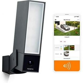 Cámara de Seguridad Inteligente para Exterior Netatmo Presence con Sirena de 105dB y Hub Google 2