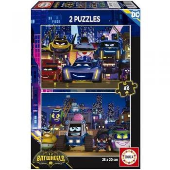 Educa Borras Puzzle Batwheels - 2 Puzzles de cartón con 48 Piezas, imágenes de Batwheels, diversión por partida doble, para niños y niñas a partir de 3 años